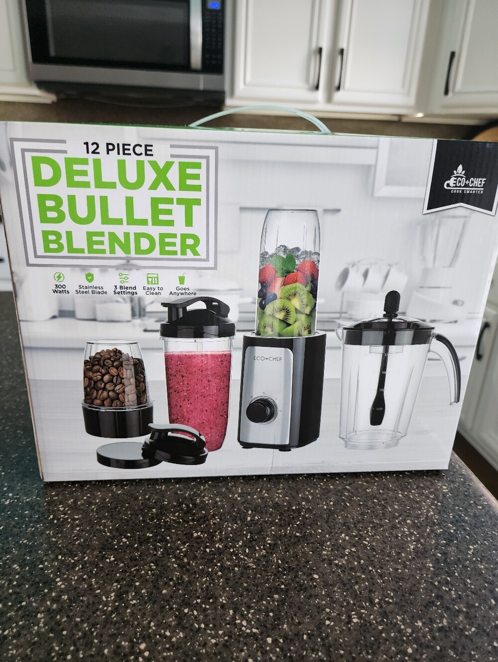Eco+Chef Deluxe Bullet Blender - Black and Silver